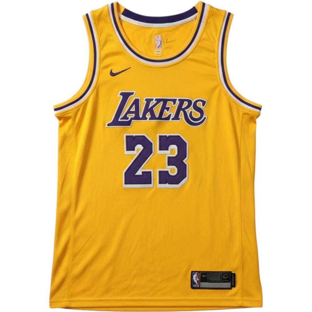 NBA Los Angeles Lakers LeBron James 23 Icon Edition Jersey Yellow Size 48